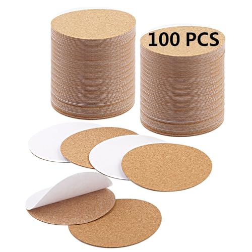 100 PCS self Adhesive Cork for Coasters Bulk (100 Count)