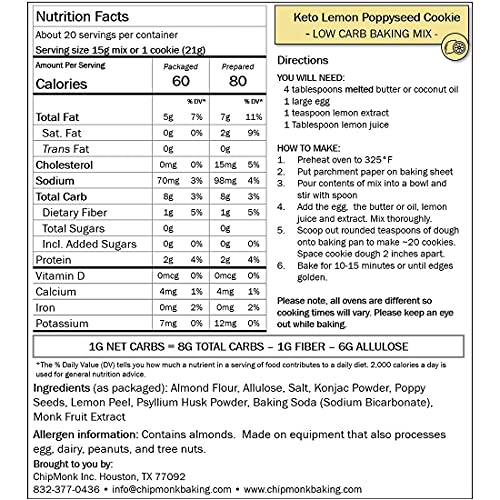 Lemon Poppyseed Keto Cookie Mix Low Carb Gluten
