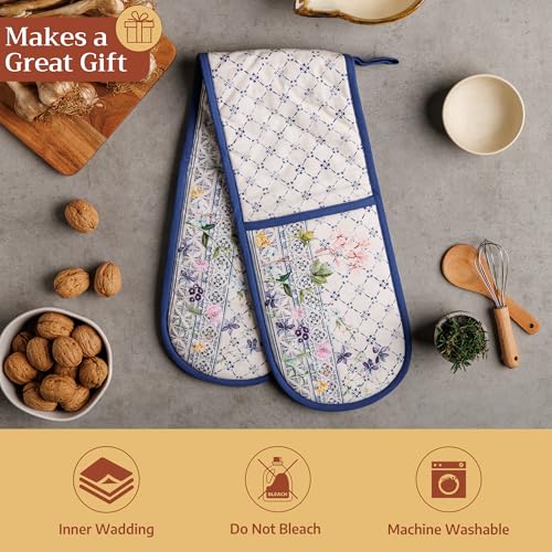 Double Oven Mitts 100% Cotton Double Oven Glove