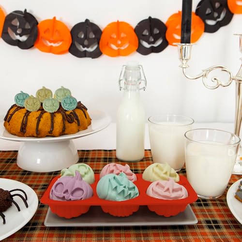 2Pcs Halloween Pumpkin Molds Silicone for Chocolate Candy