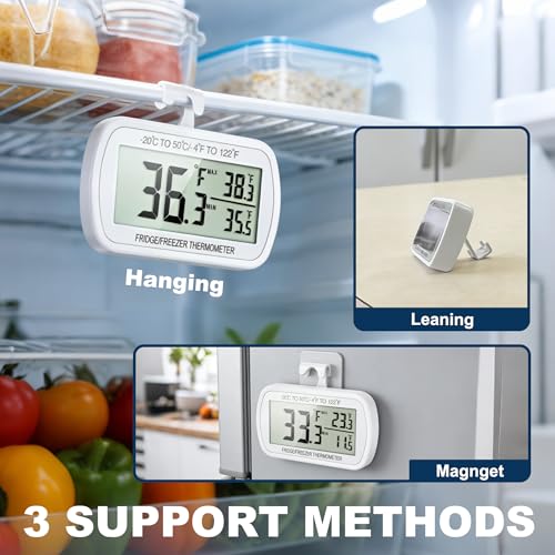 Waterproof Refrigerator Fridge Thermometer (2 Count)