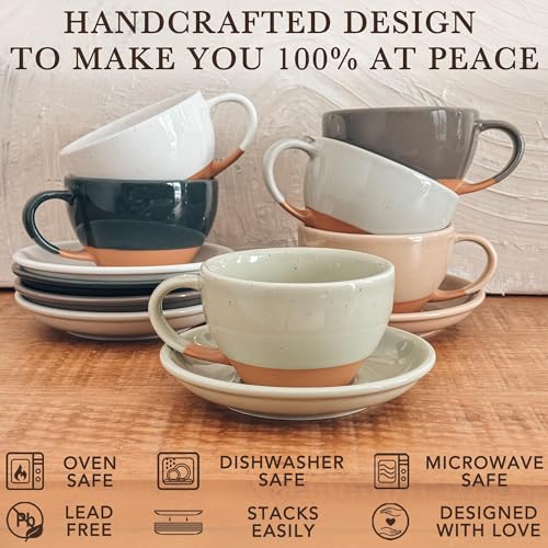 Mora Ceramic Latte Art Mug With Saucer