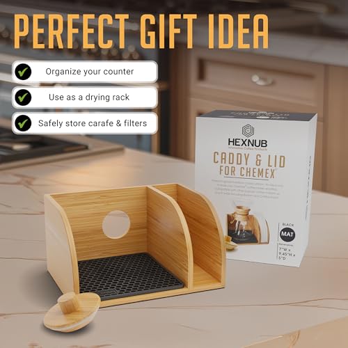 Pour Over Caddy with Lid for Chemex Bodum Cosori Coffee Makers Black