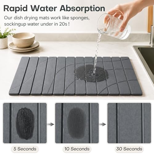 Extra Large Stone Dish Drying Mat for Kitchen Counter