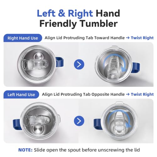 30 oz Stainless Steel Tumblers Bulk with Handle and Lid (8 Count)