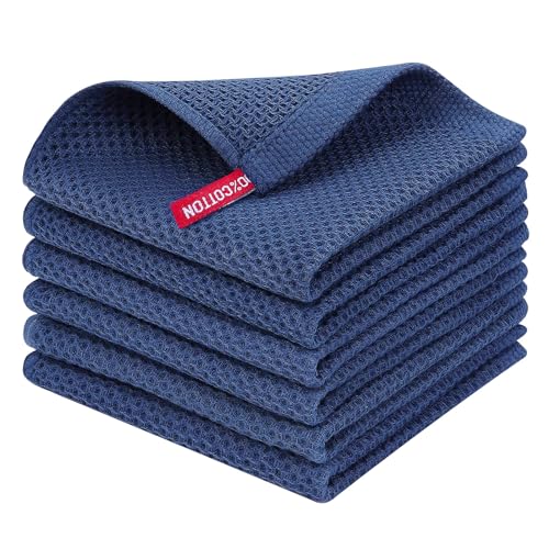 100% Cotton Waffle Weave Kitchen Dish Cloths 6 (6 Count)