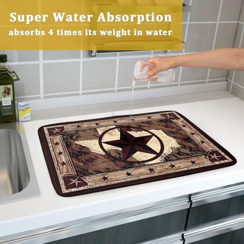 Western Texas Star Dish Drying Mat 18"x24"