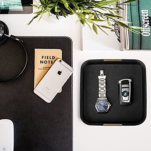 Leather Tray Desktop Storage