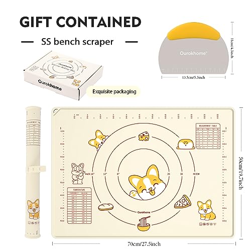 Silicone Baking Mat Sheet and Pastry Dough Cutter