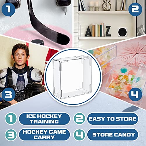 30 Pcs Hockey Puck Display Case Square Holder with Snap Closure (30 Count)