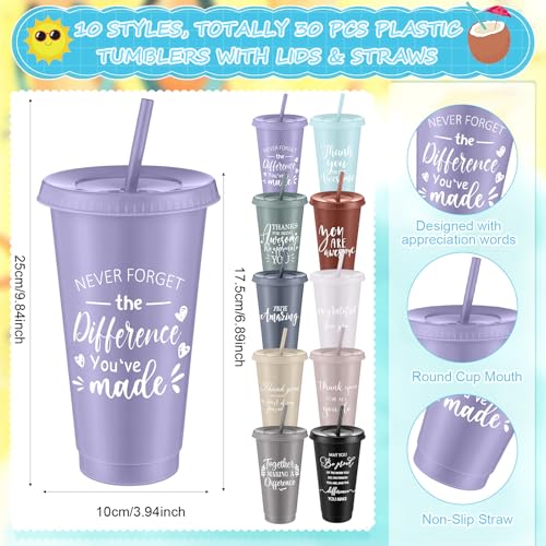 90 Pcs Employee Appreciation Gifts Bulk 24 oz Thank You Tumbler with Lid and Straw Mini Spiral Notebooks and Pens Appreciation Gifts for Team Employee Coworkers Teacher (90 Count)