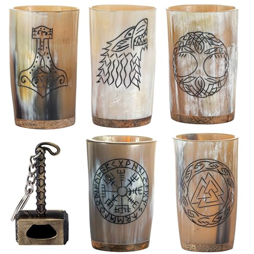 Viking Drinking Horn Mug Set of 5 (6 Count)