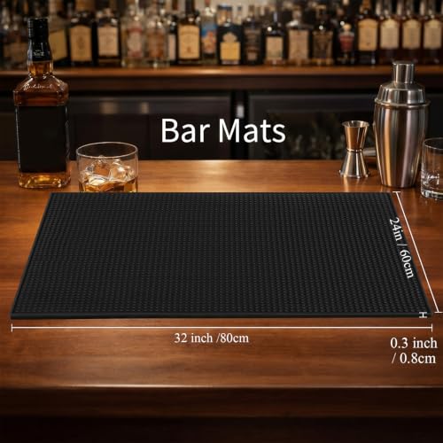 1 Pcs Extra Bar Mat 32 X 24 Inch Black