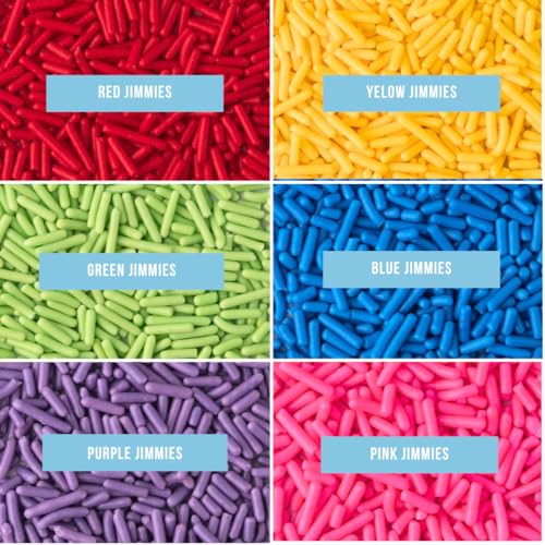 Sprinkles 6 Cell Edible Sprinkle Mix Jimmies Perfect for Cake Decorations Baking Ice Cream Cookies Cupcake Topper (6.45 Ounce)
