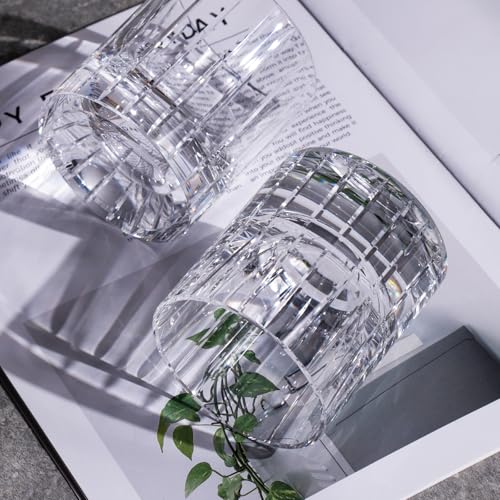 Crystal Whiskey Glasses Set of 2 Handcrafted Old Fashioned Glasses (2 Count)
