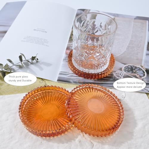 Crystal Glass Coaster 6 Pack Round Cup Drinks Coasters (6 Count)