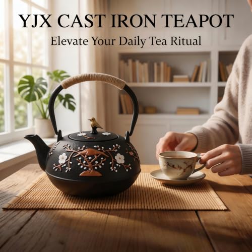 40.6oz Cast Iron Teapot for Stovetop