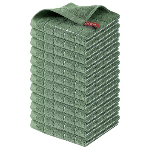 100% Cotton Terry Kitchen Dish Cloths (12 Count)