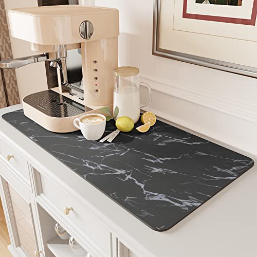 Coffee Mat Hide Stain Rubber Backed Absorbent Dish Drying Mat for Kitchen Counter