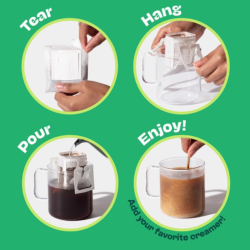 with Glass Mug & 5 Premium Vietnamese Pour Over Ground Coffees (2 Ounce)
