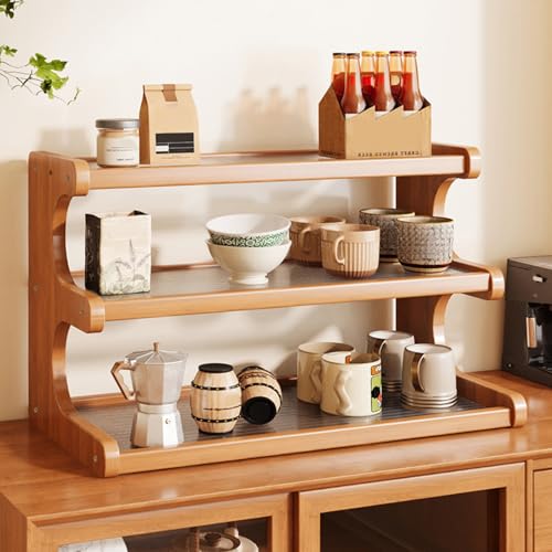 3 Tier Wooden Mug Holder Countertop