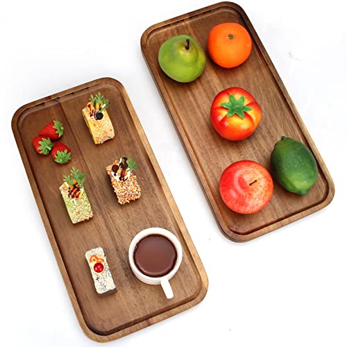 Large Wooden Serving Tray for Decor Charcuterie Boards Acacia Wood Platters