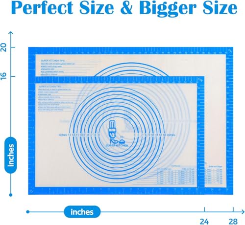 Nonstick Silicone Pastry Mat Extra Large with Measurements Dough Baking Mat