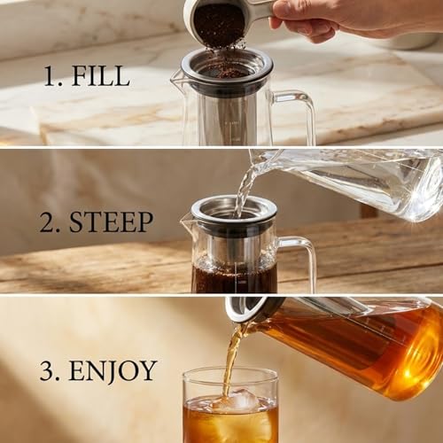 48oz Glass Cold Brew Coffee Maker & Iced Tea Pitcher