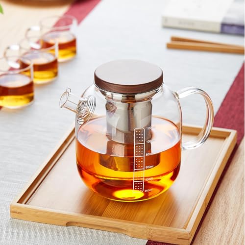 Glass Teapot With Stainless Steel Infuser 1200ml