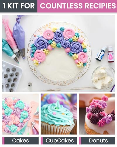 74PCs Icing Piping Bags and Tips Set for Beginners to Decorate Cake
