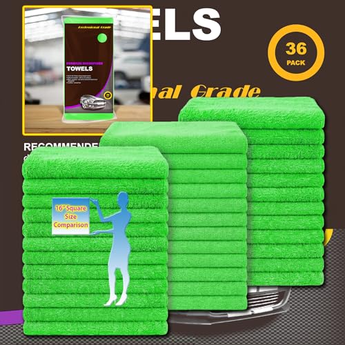 Green Large Microfiber Cleaning Towels (36 Count)