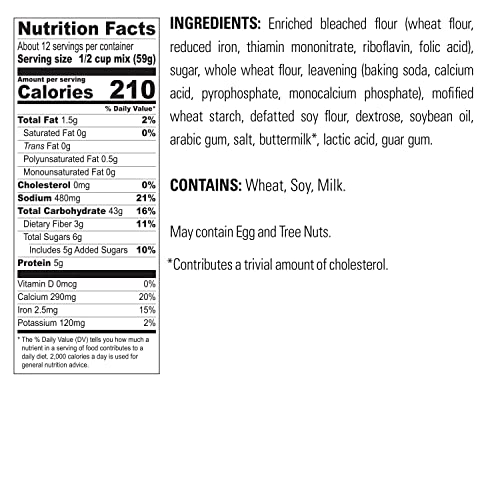 Heart Healthy Buttermilk Pancake Mix for Light and Fluffy Breakfast Pancakes and Homemade Griddle Cakes (100.8 Ounce)