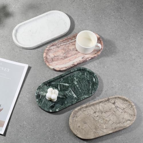 Natural Silver Pearl Marble Decorative Tray