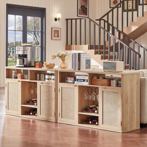 Rattan Wine Bar Cabinet with 2 Doors