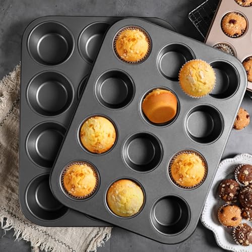 2 Packs Nonstick Round Muffin Baking Pan Tin (2 Count)