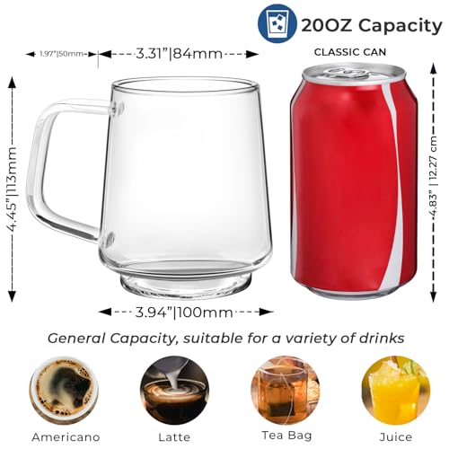 20oz Stackable Glass Mugs Set of 2 (40 Count)