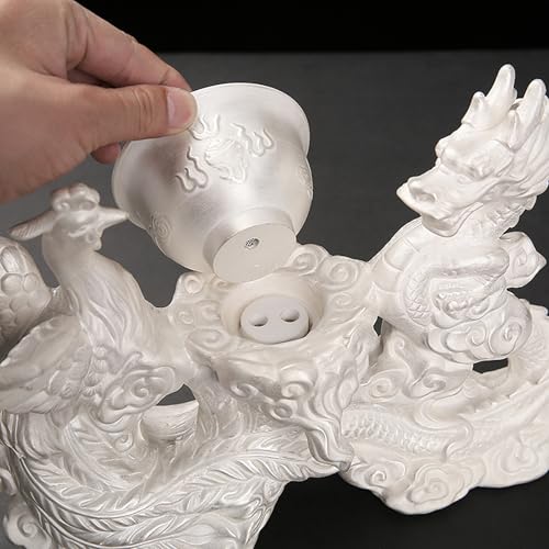 10 13 Pcs Silver Tea Set with Metal Holder and Spoon Adult Silver Tea Party Set Automatic Water Outlet with Gift Box Teapot Cup Set for Women 4