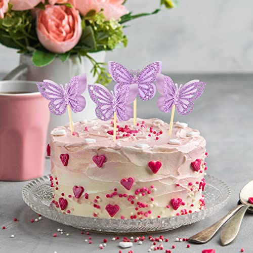48 Pcs Butterfly Cupcake Toppers 3D (48 Count)