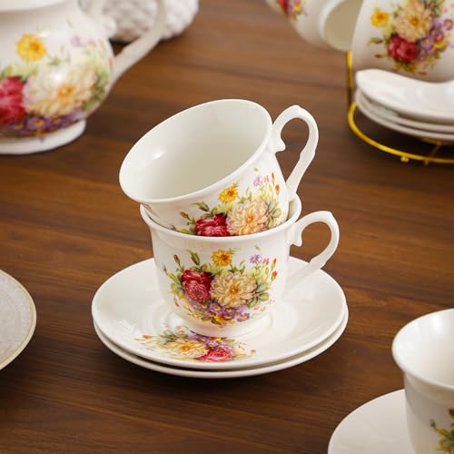 20 Pieces Porcelain Tea Sets For Women
