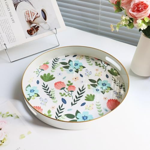Round Serving Tray with Handles