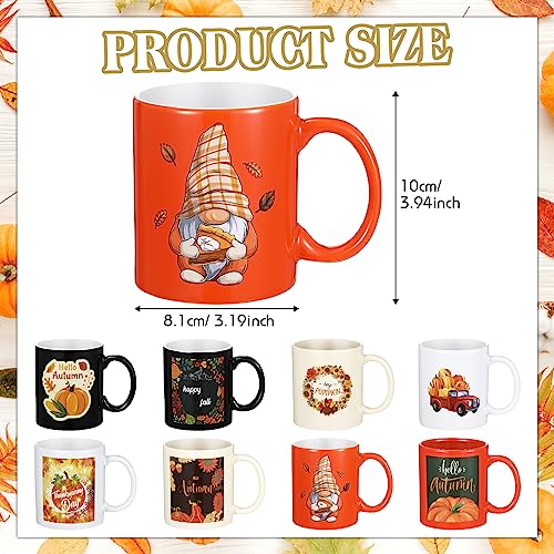 8 Pcs Ceramic Coffee Mugs 12 Oz Handle