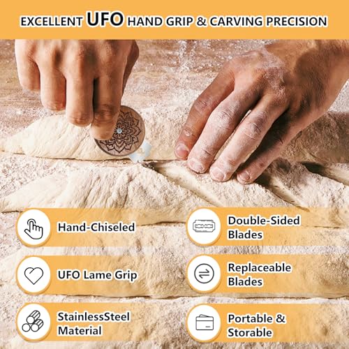Upgraded 3D Carved UFO Bread Lame for Sourdough