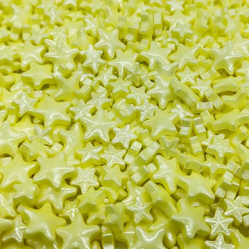 Mixed Size Yellow Stars Sprinkles Edible Stars Cake Decorating Stars Cake Decorations Cupcake Toppers Cookie Decorating Perfect for Cakes (3 Ounce)