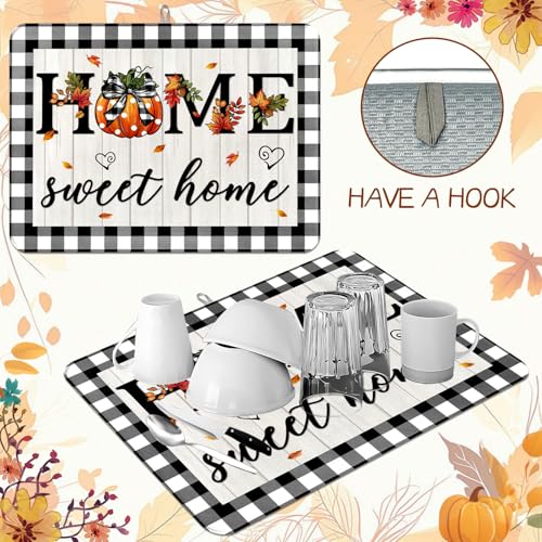 Pumpkin Sweet Home Dish Drying Mat for Kitchen Counter