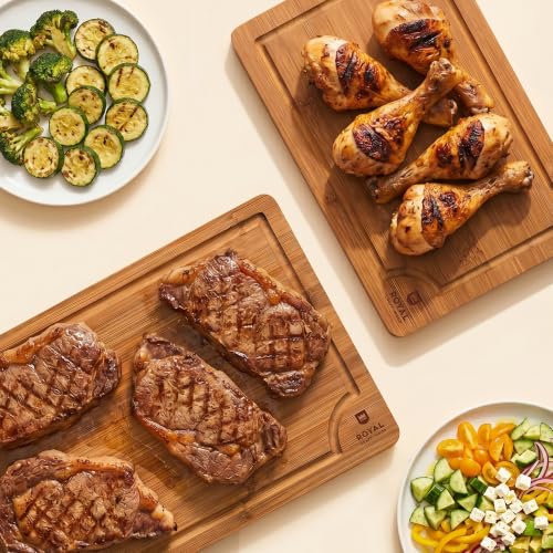 Wooden Cutting Boards for Kitchen Meal Prep & Serving (2 Count)