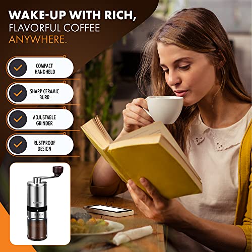 Manual Coffee Grinder with 6 Adjustable Coarseness Settings