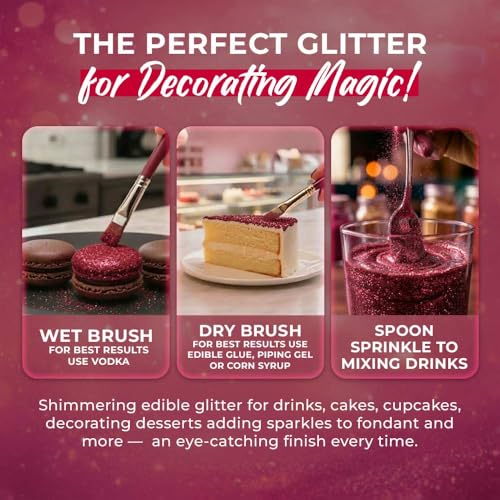 Valentine Edible Red Glitter for Drinks