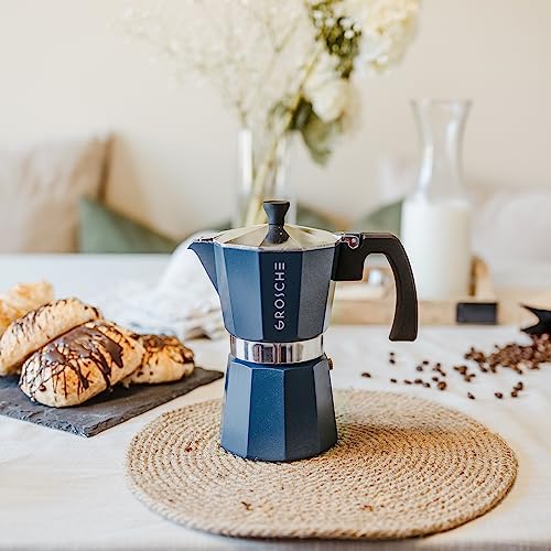 Milano Stovetop Espresso Maker Moka Pot 9 espresso Cup 15.2 oz Blue (9 Count)