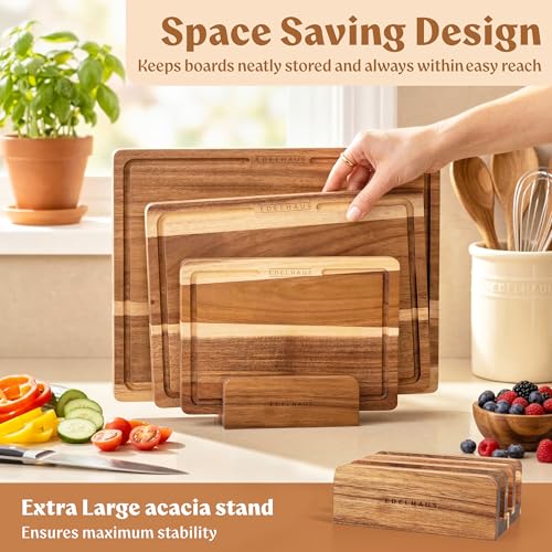 Acacia Wood Cutting Boards for Kitchen Set of 3 (3 Count)