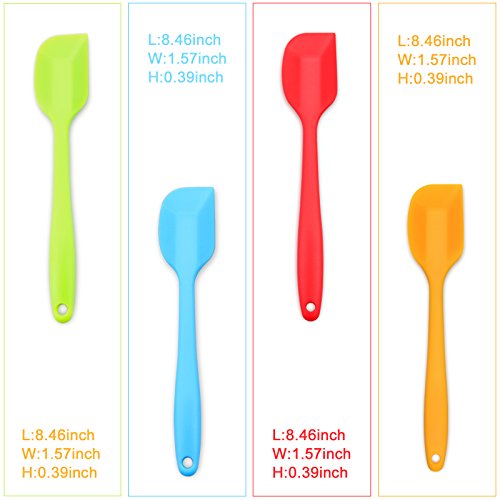 4 Piece Silicone Spatula Set with Stainless Steel Core (4 Count)